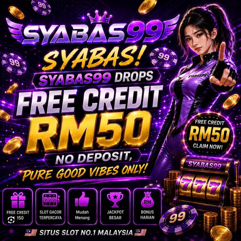Syabas99 promotional artwork displaying a separate RM50 free credit claim